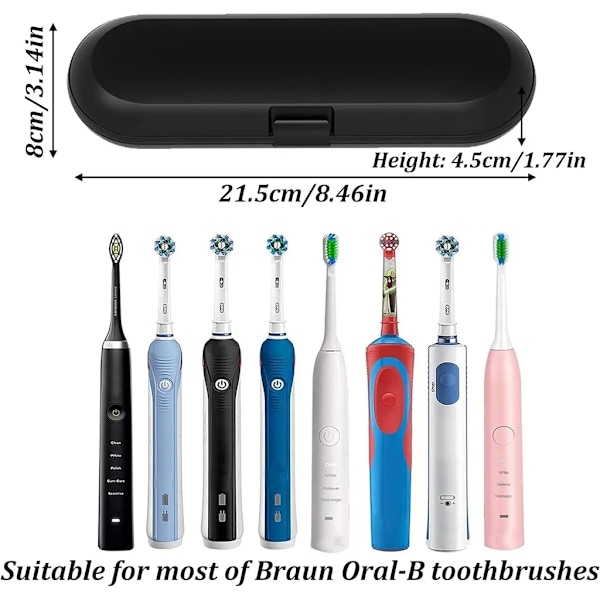 2-pack resefodral för tandborste, fodral för elektrisk tandborste, för Braun Oral b elektrisk tandborste