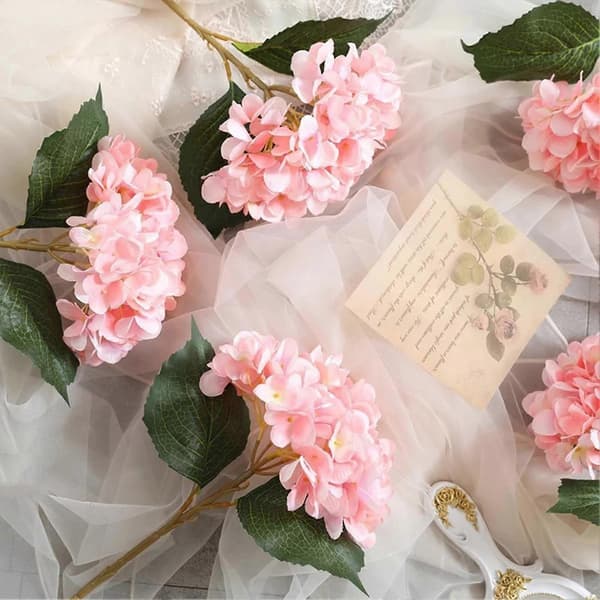 Kunstig Hortensia Blomst – til Midtpunkt & Udstilling – med Realistisk Light Blue