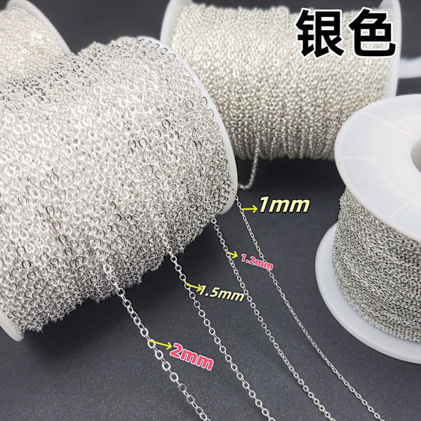 Platt DIY Smyckestillbehör för Hantverkstillverkning 10m Varje Rulle (1.5mm)