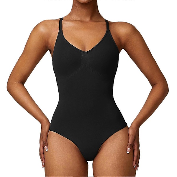 Bodysuits för Kvinnor Shapewear Tummy Control BodySculpting Formande Body Shaper Sömlös Tank Sömlös Top Snabbtorkande Yogakläder -GSL black M