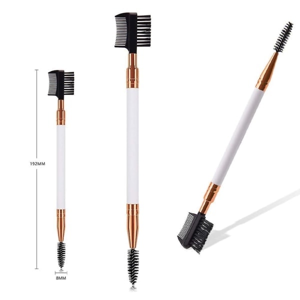 3 stk. to-i-en børster Mascarabørster Makeup Øjenbrynsbørste Øjenvippekam Øjenbryn Øjenvippe Dual-c sort