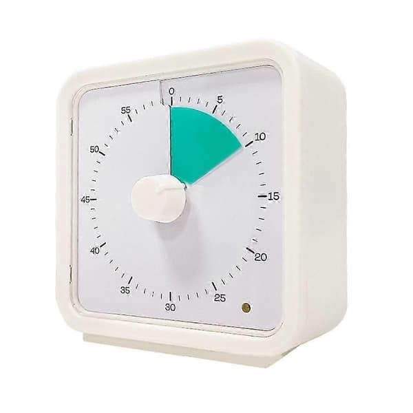 60-minuters visuell timer för barn, tidshanteringsverktyg studier klassrumstimer, Pomodoro-timer med tyst drift grön White Green