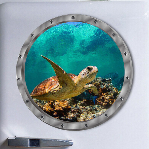 Wall Stickers Waterproof Turtle Sticker for Washing Machine Decoration