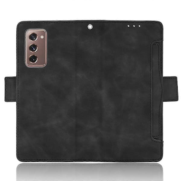 Multi-compartment Leather Case for Samsung Galaxy Z Fold2 5G, Wallet Stand, Protective Cover, Phone Case Multi-color Black