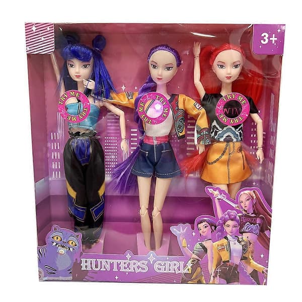 1-3X K-POP Demon Hunter Actionfigur - Søt Vinylfigurleke, Samleobjekt Kpop Idol for Barn og Fans [DB] 1pc purple