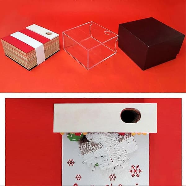 Julelandsbyhus 3D Memo Pad Æstetisk Skrivebordspapir Udskæring Kunst Note