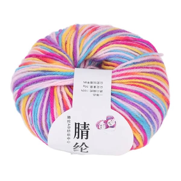 Akrylgarn Medium Tykkelse Gradient Multi Farve Holdbart Akrylgarn Blegningsfrit Åndbart Hæklegarn til Trøje Hue Dukke【CA】