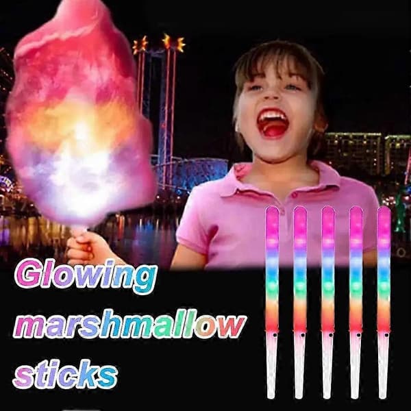LED Lysende Candy Floss Pinde, 8 Flash-tilstande, Genanvendelige, Kompatible med Alle Co