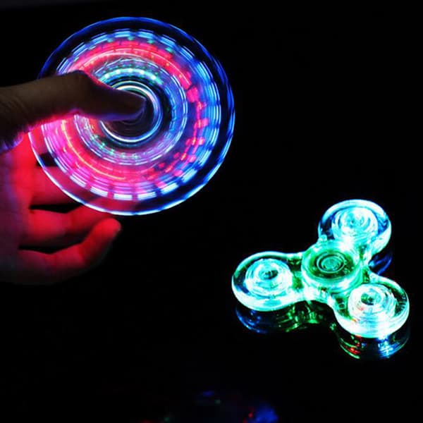 Lysande LED-valo Spinner Käsihyrrät Hehku pimeässä valossa