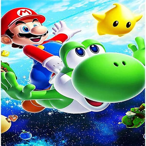 Super Mario 5D Diamantmaleri Kit til Voksne (30x40cm), DIY Fuld