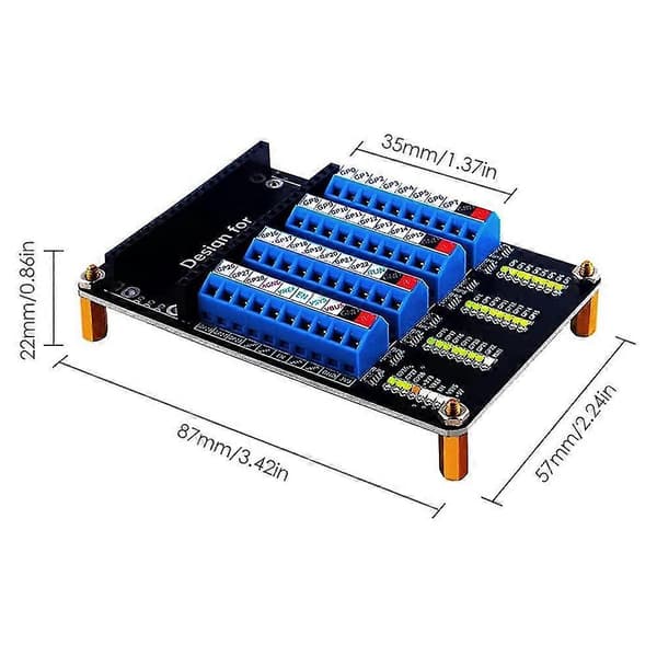 Skrueterminal-udvidelseskort, Skrueterminalblok Breakout-modulkort med LED til Pico