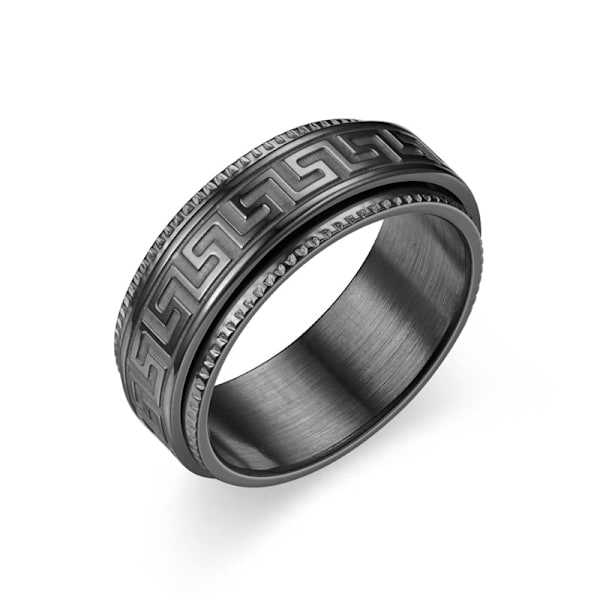 No 9 Sort Spinner Ring til Mænd Kvinder Cool Onde Øje Ringe Rustfrit Stål Fidget Ring Stress Relief Ring