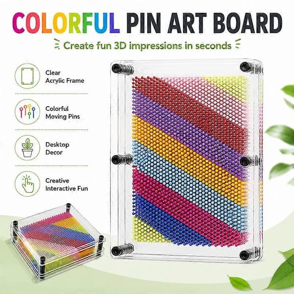 3D Pin Art Sensorisk Leksak för Barn, Flerfärgad Kreativ Pin-Intrycksbräda för Autismterapi och Gåvor