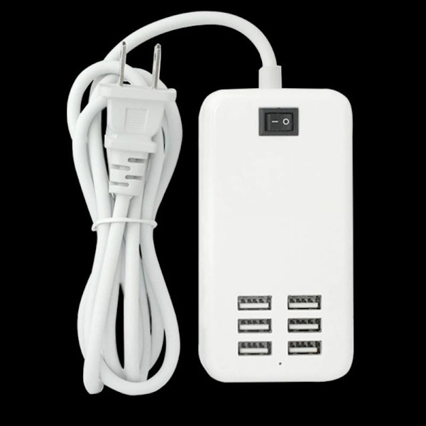 USB-driven aluminium USB-hubb med 6 portar