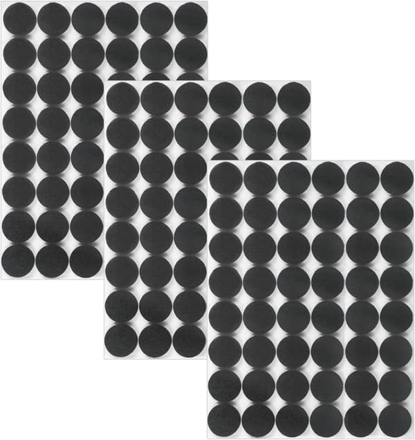 144 stk. møbelfiltdutter 15 mm stolebensbeskyttere 5 mm stolebenspuder (sort, 15 mm)