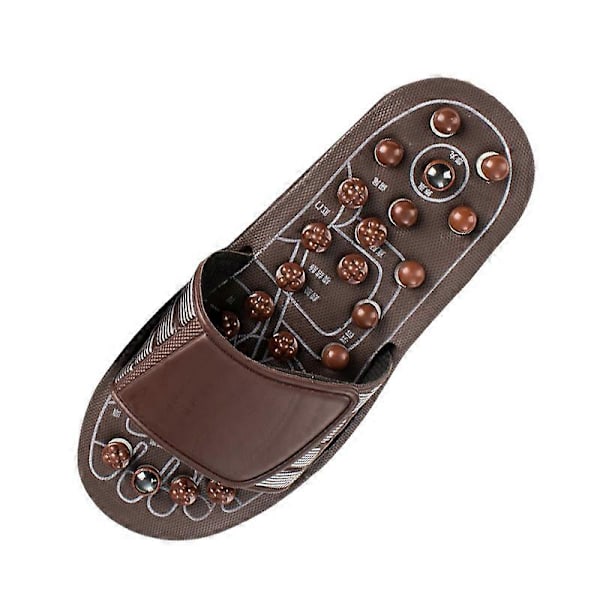 Akupressur Fotmassage Massagetofflor Skor Reflexologi Sandaler Lindring Plantar Fasciit Artrit Brown