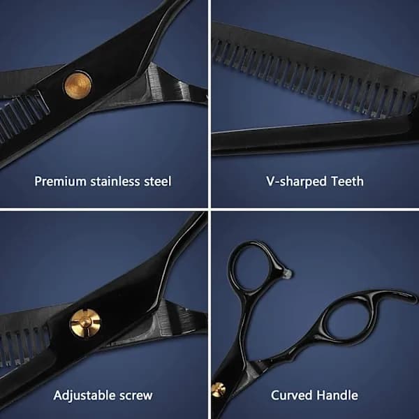 Hairdresser set with scissors, combs, clips, cape, 11 pieces