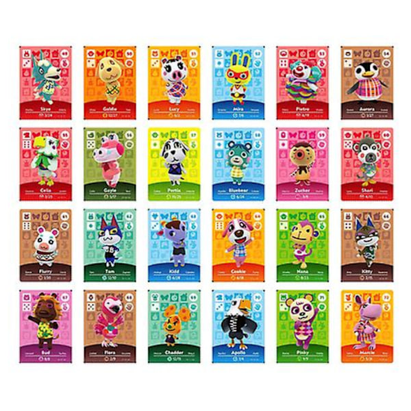 24 stk Mini Spillekort Videokassette Samling Animal Crossing Passer til Switch (FMY) 49-72