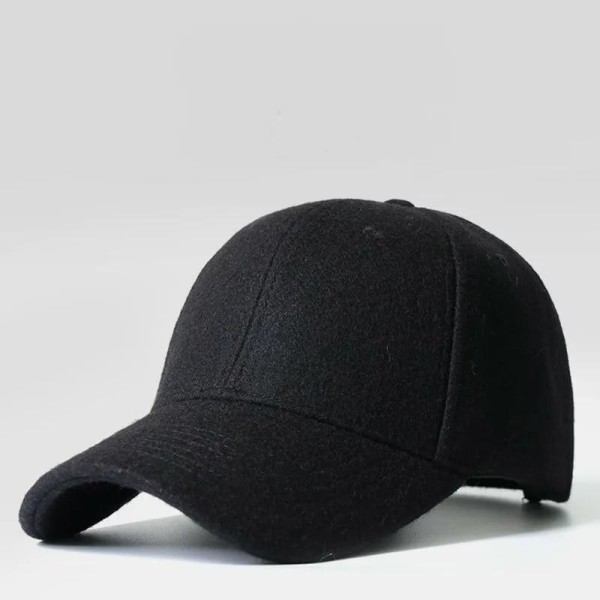 Mens Wool Blend Baseball Cap Plain Winter Warm Golf Hat Adjustable 22"-25.5"