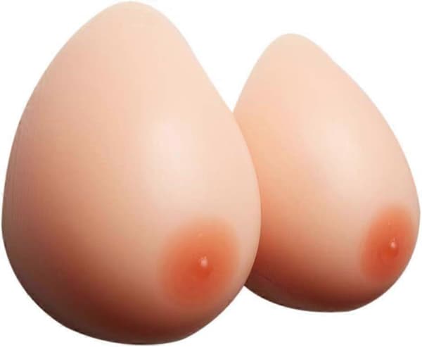 1 pari silikonisia rintaproteeseja, mastektomiaproteesit