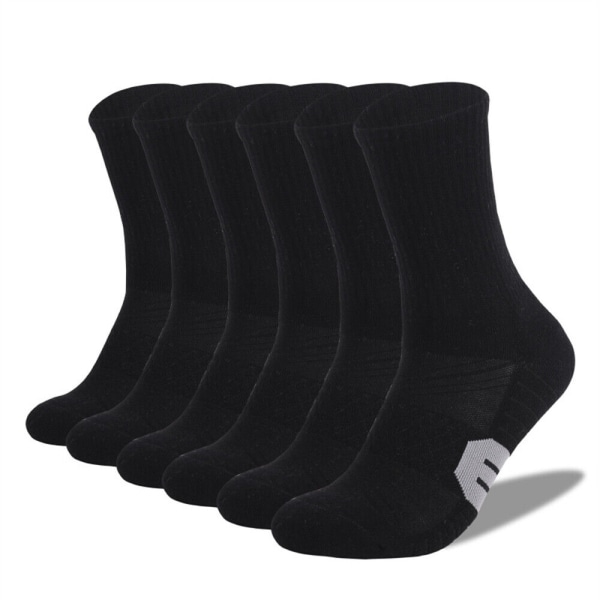 6 Pairs Mens Size 4-11.5 Cotton Cushion Crew Athletic Hiking Running Work Socks
