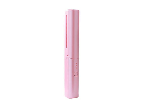 Rosa bærbar rettetang kam oppladbar mini rettetang