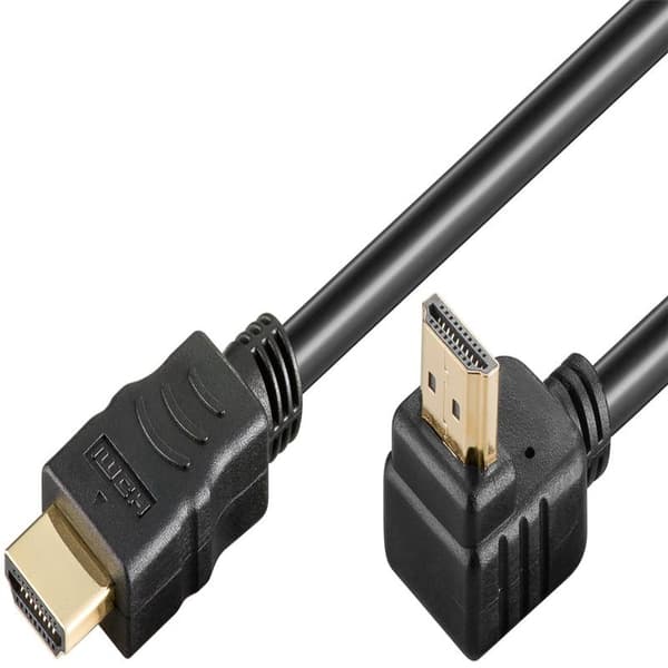 Højhastigheds HDMI™-kabel 90° med Ethernet Svart 60