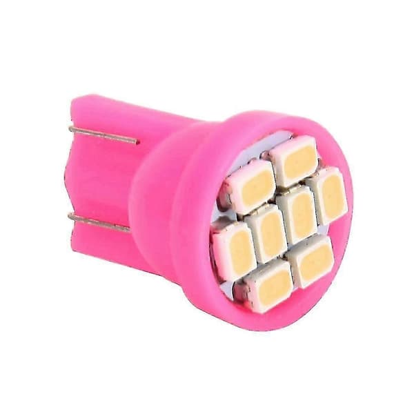 10 STK T10 8 LED Bilblinklyspære Pink Light