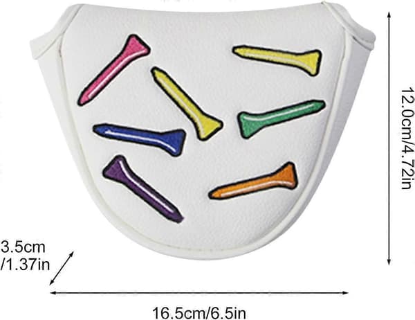 Golf Putter Cover PU Läder Magnetisk Mallet Headcover med Plyschfoder och Broderad Design