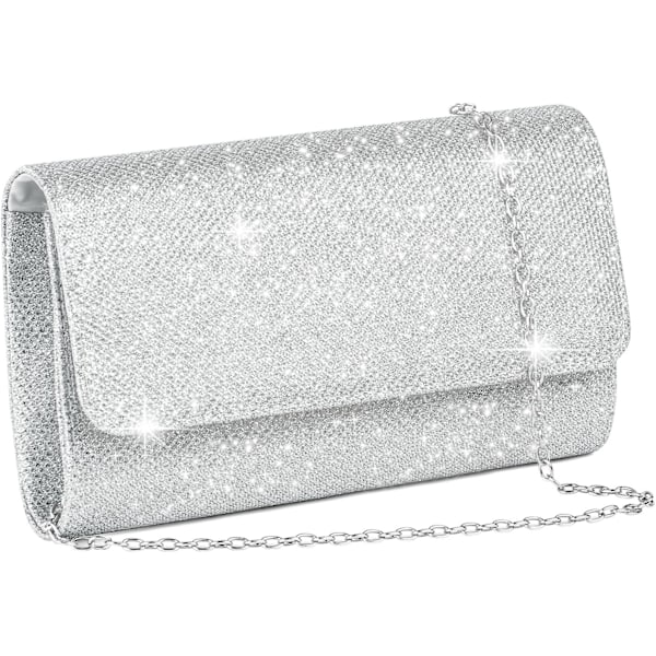 Glitter Konvolutt Clutch Bag Med Avtakbar Kjede Rem