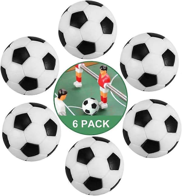 Bordfodboldbolde 32 mm, 6 stk. udskiftningsbolde til bordfodbold