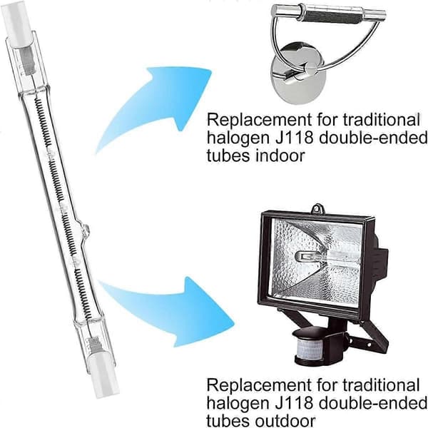 R7s Halogenlamper, 7-pakning R7s Pære 118mm Dimbar 230V Halogenlamper, Lineær Wolframlampe 150W-Perfekt