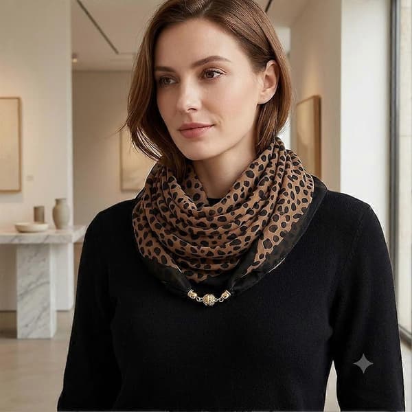 Leopardmønstret skjerf - Firkantet polyester lettvekt 63x63cm style2 One size