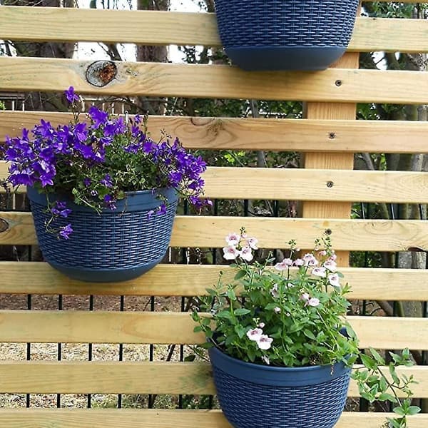 Sett med 2 plasthengende blomsterpotter - avtakbare kroker