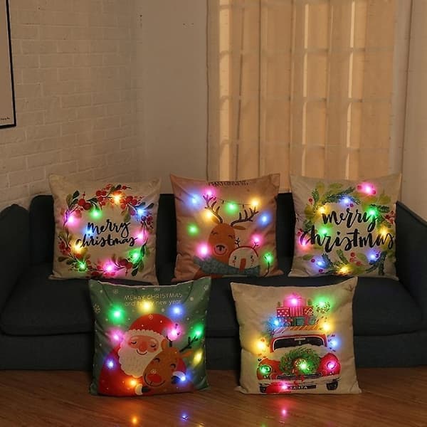 Julserie LED Soffkuddfodral Utan Innerkudde Christmas Letter