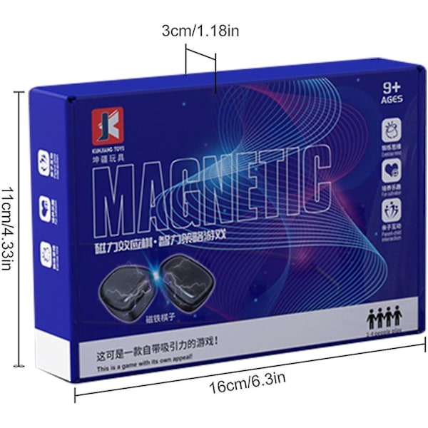 Magneettinen Shakkilauta - Shakkilautapeli Magneettisella Vaikutuksella - Kasvattava Damilautapeli, Kannettava Shakkilauta Juhliin Perheen Yhteiseen Aikaan Ja