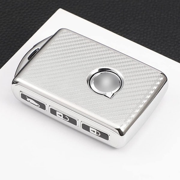 Silver - Bilnyckelskydd för Volvo XC40 XC60 XC90 XC70 S60 S80 S90 C30 V70 V90 T5 T6 T8 2017-2020 TPU Bilnyckel Fjärrkontrollskydd Nyckelfodral Skydd
