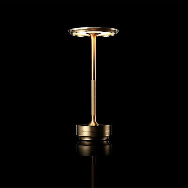 Sladdløs bordlampe - dæmpbar, vandtæt, metal, USB-genopladelig - 1 stk. - WELLNGS Gold