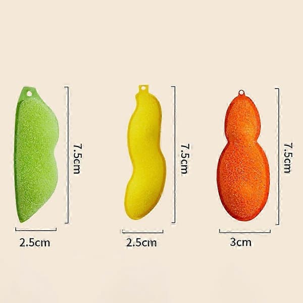 Kök & Hem 3-delade återanvändbara ärtflasksvampborstar Orange 3PCS