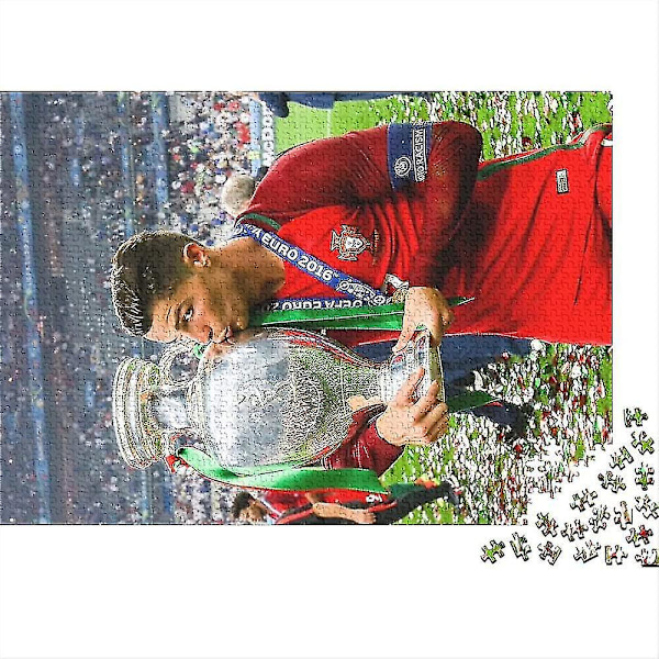 Pussel för Vuxna 300 Bitars Cristiano Ronaldo Pussel Fotbollsstjärnor 300 Bitars Pussel för Vuxna för Familjespel Tonåringar och Barn