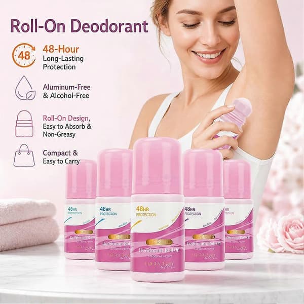 Børne Roll-On Deodorant 50ml - Aluminiumfri Alkoholfri Skånsom Hurtigtørrende Sved 02ROSE