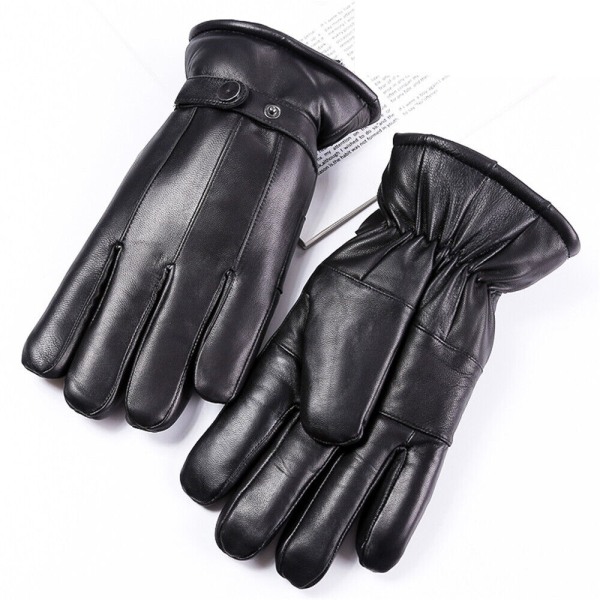 Men & Women Genuine Sheep Leather Gloves Thicken Winter Warm Motorcycle Gloves