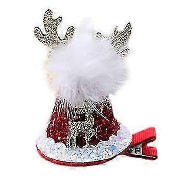 Julehatt Hårspenner Mini Hatt Barrettes Glitter Jul Gevir Hårnål