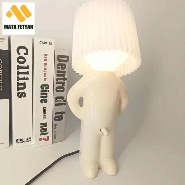 New Creative Night Light LED Naughty Boy Bedside Plug-in Energy-Saving Cartoon Table Desktop Lamp Decoration Kids Gift Lighting