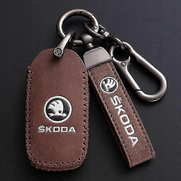 Skoda Metal Læder Bil Nøglering