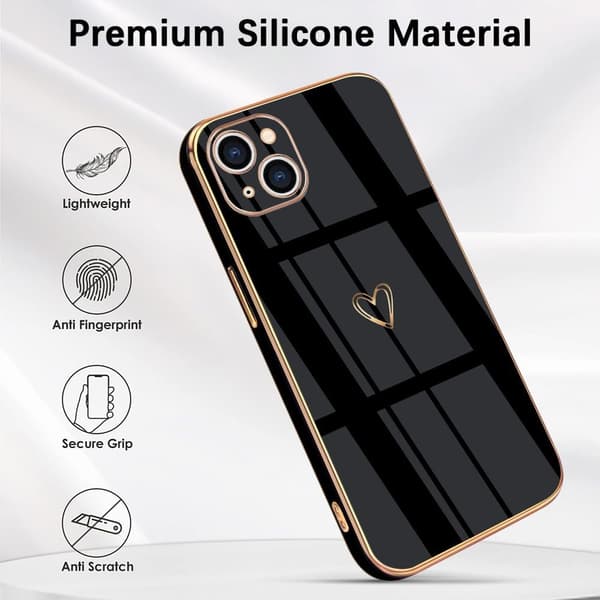 Cover til iPhone 13, Beskyttende Fleksibelt Silikonecover, Sort