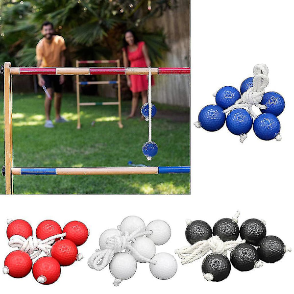 Ladder Ball Toss Game W/ 6 Balls Indoor/outdoor Patio Backyard Lawn Sports  Black