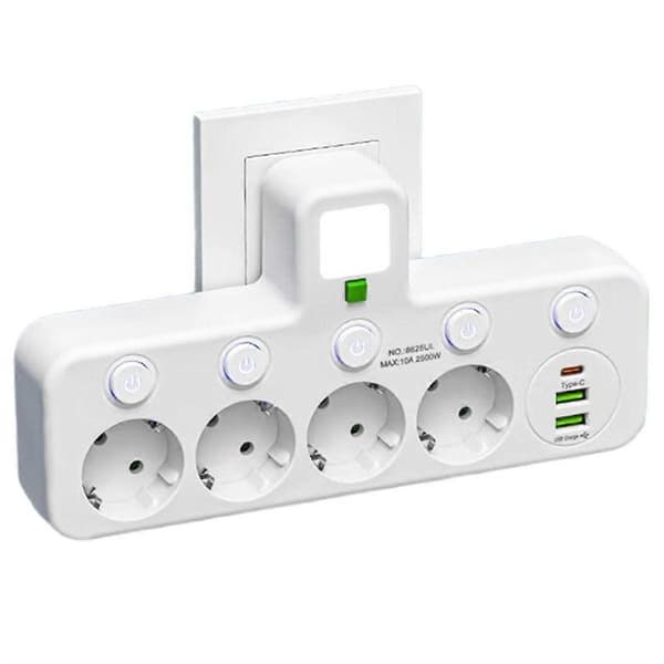 EU Socket 4 Outlets Power Strip Without Extension Cord with USB Type-C Ports Two Specifications_Cheap Gifts-FD-
