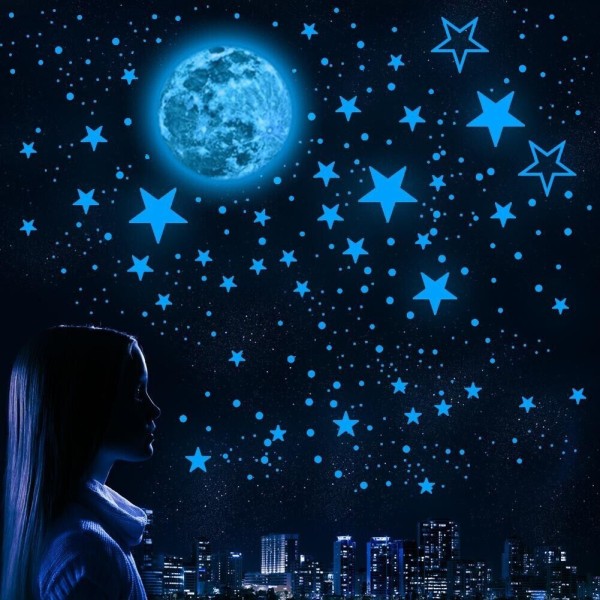 435Pcs Glow In The Dark Luminous-Stars And Moon Planet Space Wall Stickers Decal