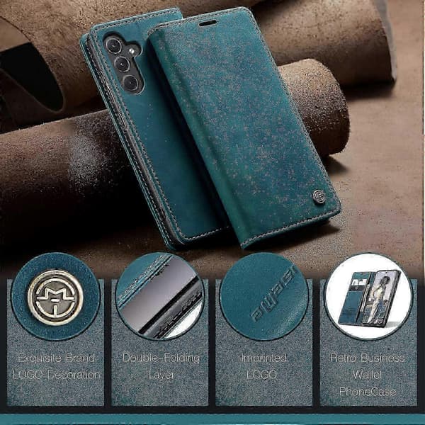 Lædertelefoncover med kortholder og stander til Galaxy A56 5G QHHJV Multicolor Style E